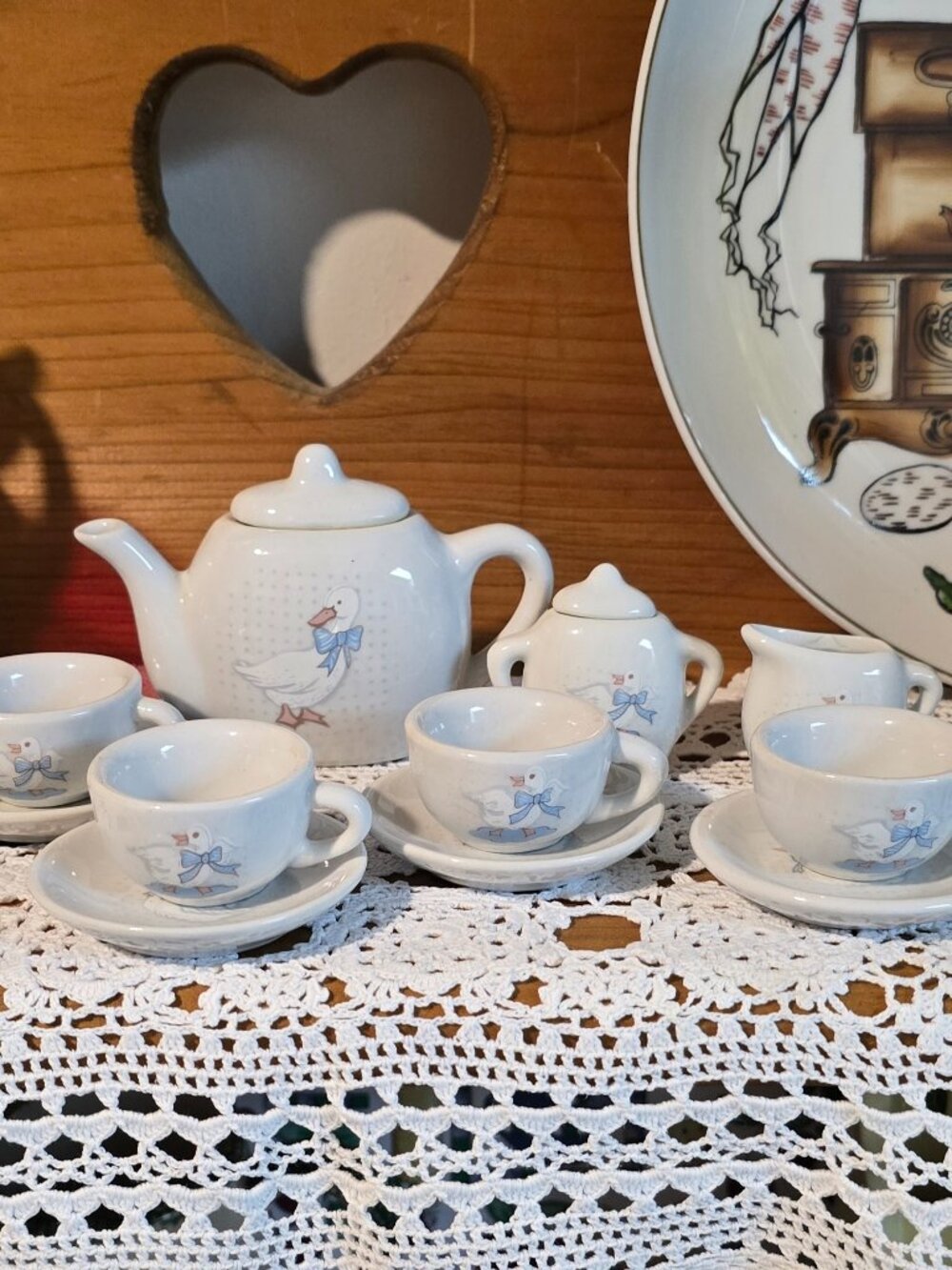 Vintage Goose Miniature Porcelain Tea Set